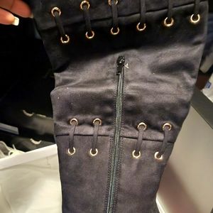 Black knee high boots